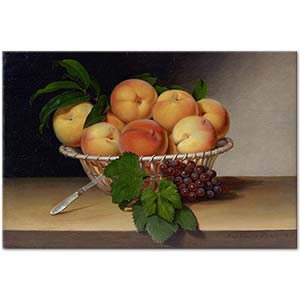 Still Life Basket of Peaches by Raphaelle Peale