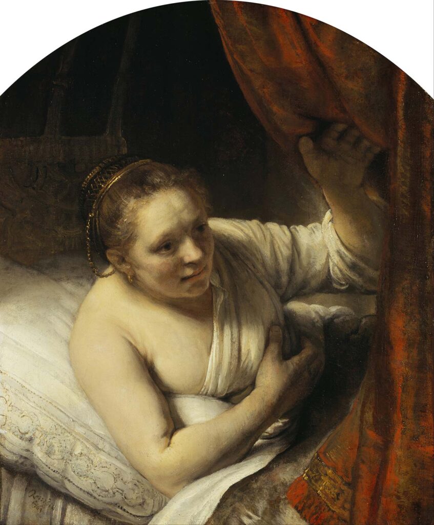 A Woman in Bed by Rembrandt van Rijn