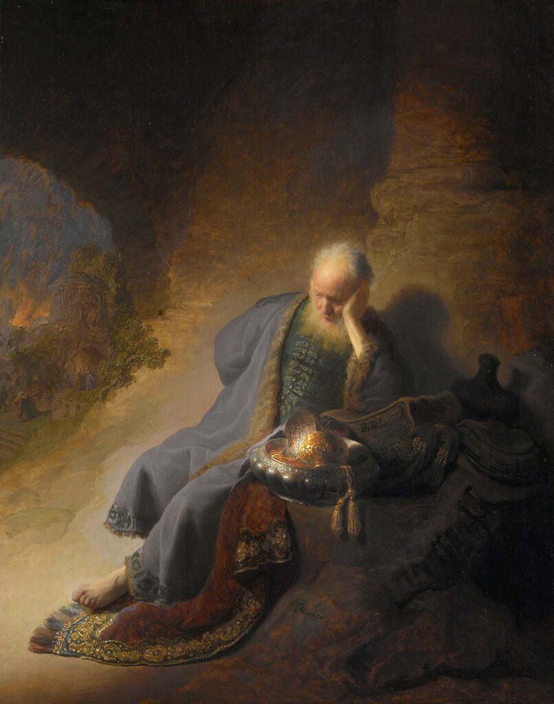 Jeremiah Lamenting the Destruction of Jerusalem by Rembrandt