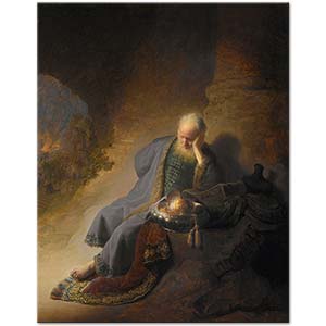 Jeremiah Lamenting the Destruction of Jerusalem by Rembrandt