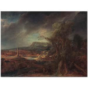 Landscape with an Obelisk by Rembrandt van Rijn