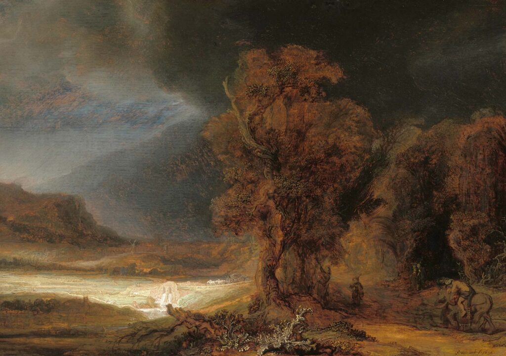 Landscape with the Parable of the Good Samaritan by Rembrandt van Rijn