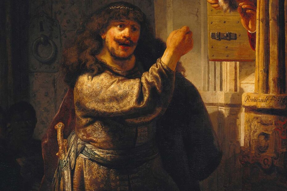 Samson Threatening His Father-in-Law by Rembrandt
