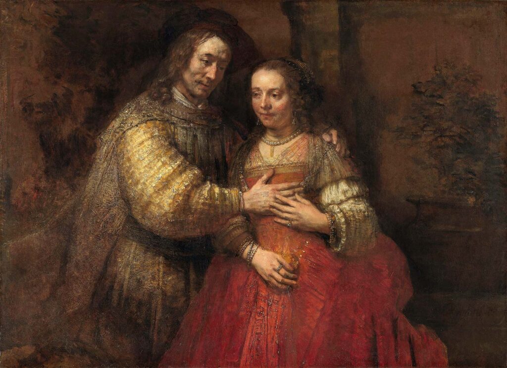 Isaac and Rebecca or The Jewish Bride by Rembrandt