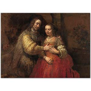 Isaac and Rebecca or The Jewish Bride by Rembrandt