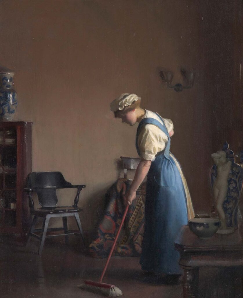 Girl Sweeping by William McGregor Paxton