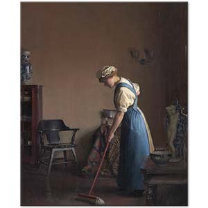 Girl Sweeping by William McGregor Paxton