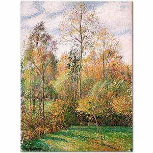 Autumn, Poplars, Éragny by Camille Pissarro
