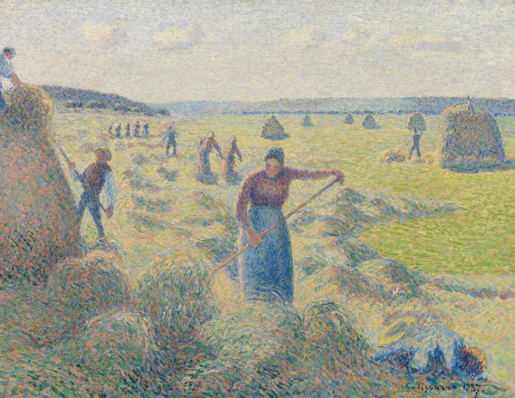 Haymaking Eragny by Camille Pissarro