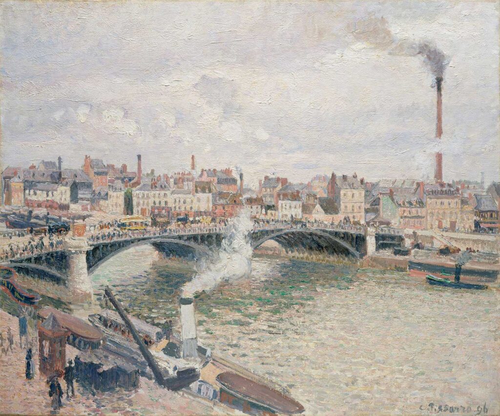 Morning An Overcast Day, Rouen by Camille Pissarro