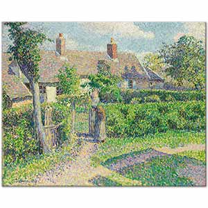 Peasants' Houses, Eragny by Camille Pissarro