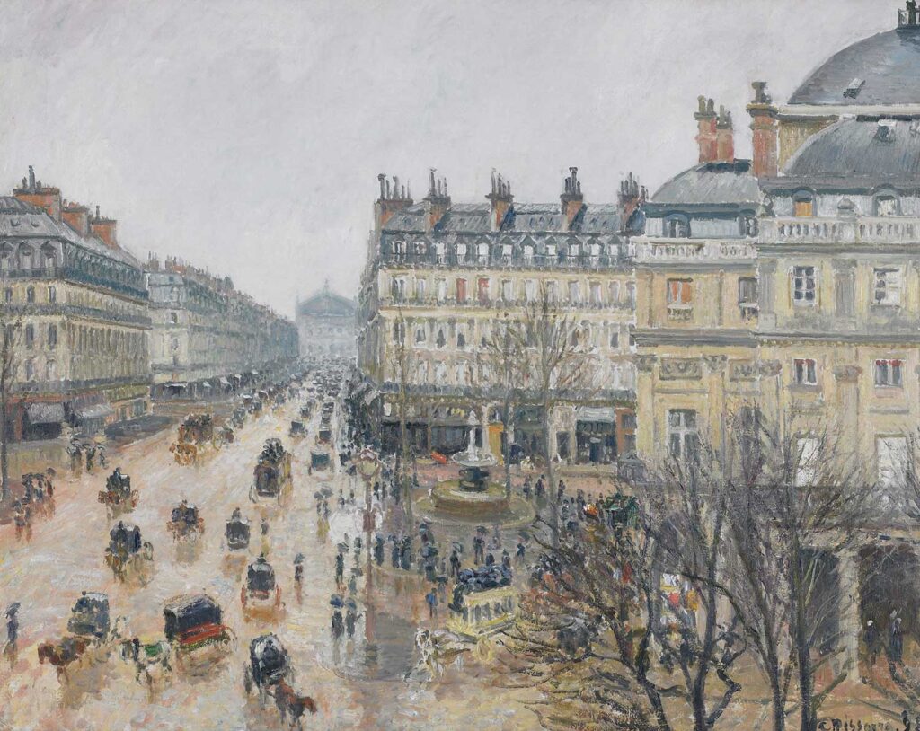 Place du Théâtre Français Paris, Rain by Camille Pissarro