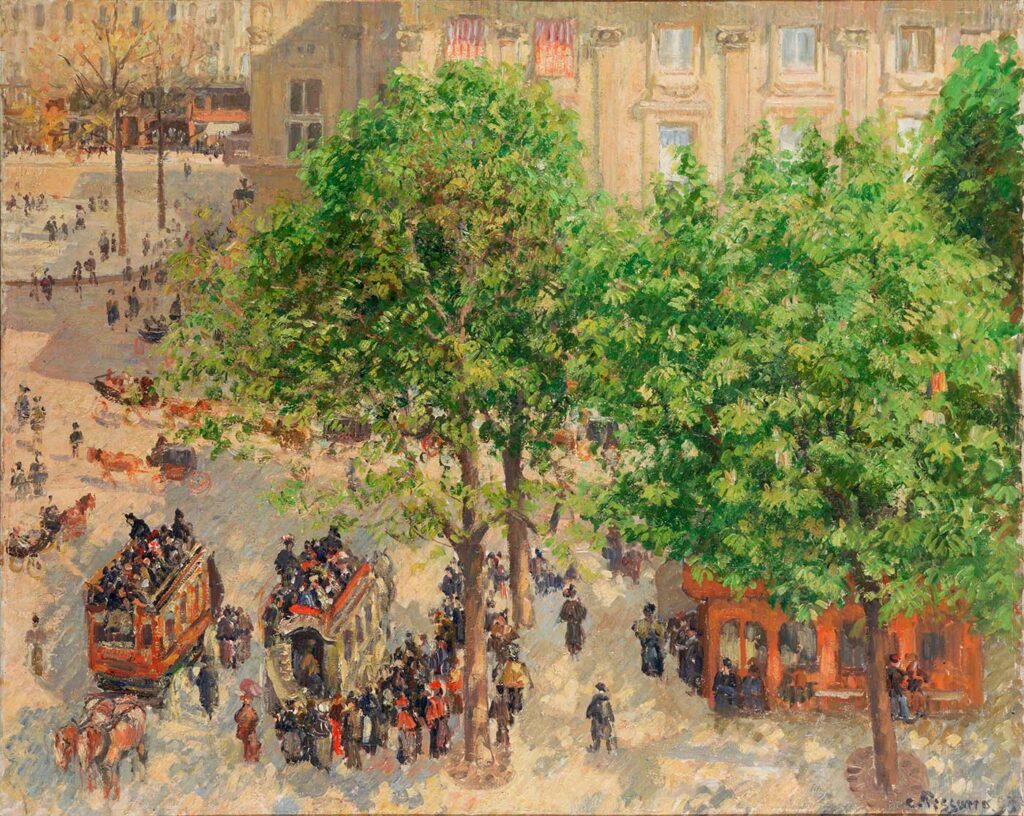 Place du Theatre Francais Spring by Camille Pissarro
