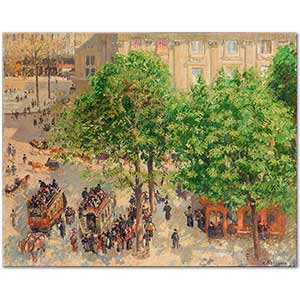 Place du Theatre Francais Spring by Camille Pissarro