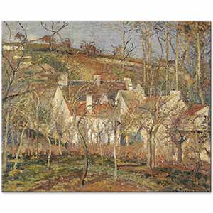 Red Roofs, Corner of a Village, Winter by Camille Pissarro