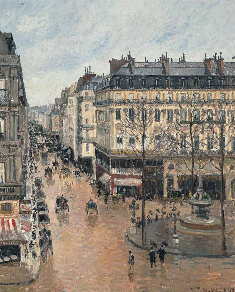 Rue Saint-Honoré in the Afternoon by Camille Pissarro