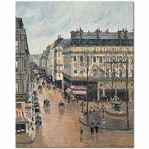 Rue Saint-Honoré in the Afternoon by Camille Pissarro