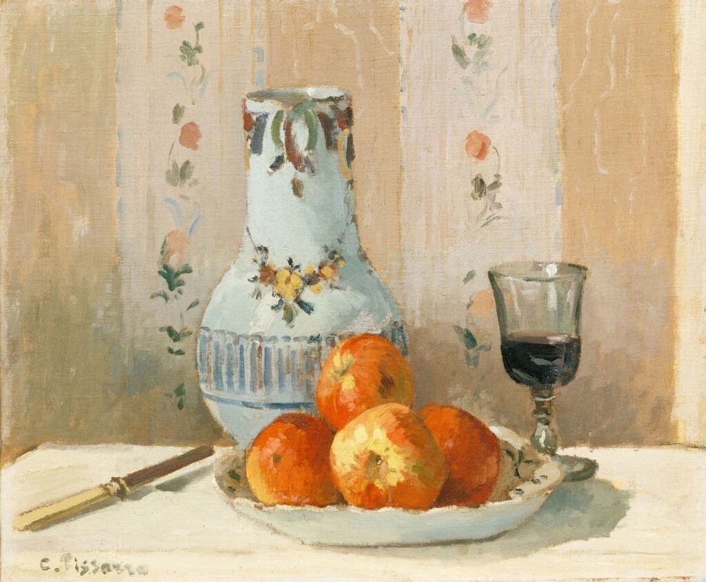 Still Life with Apples and Pitcher by Camille Pissarro