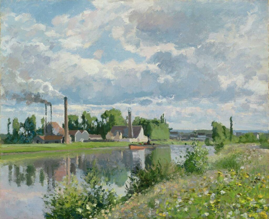 The River Oise Near Pontoise by Camille Pissarro