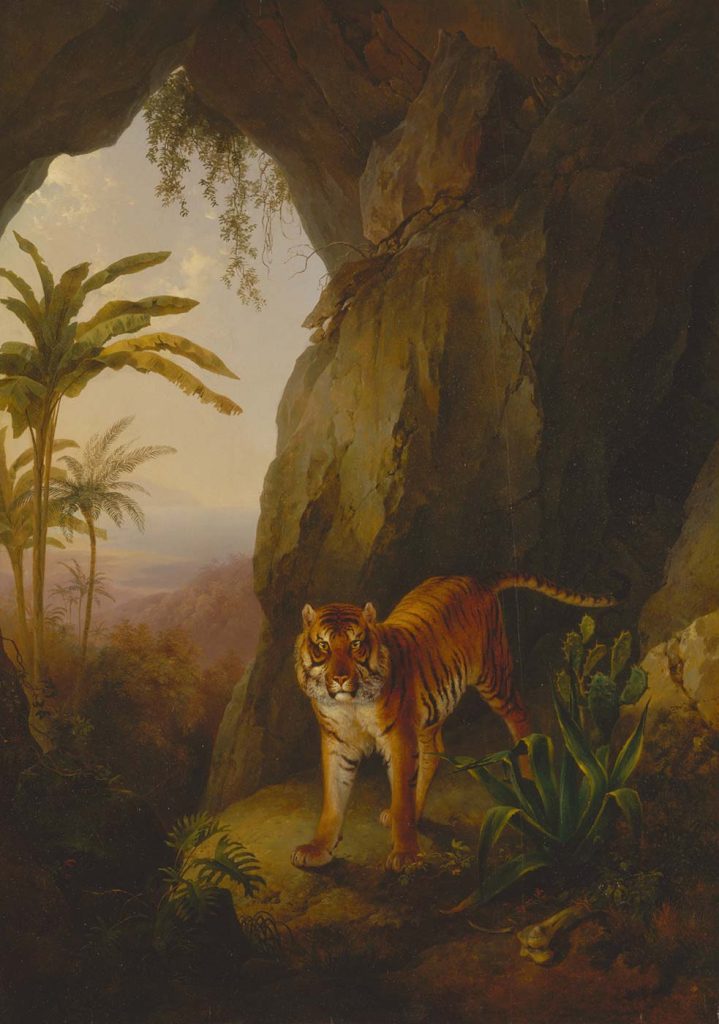 Tiger in a Cave by Jacques Laurent Agasse