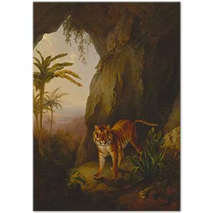 Tiger in a Cave by Jacques Laurent Agasse