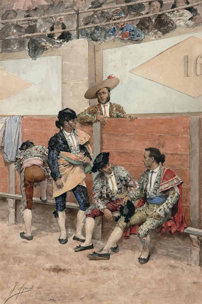 A Rest During the Bullfight by Joaquin Agrasot