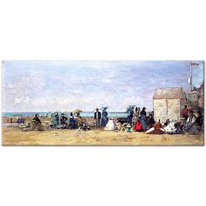 Beach Scene Trouville by Eugène Boudin