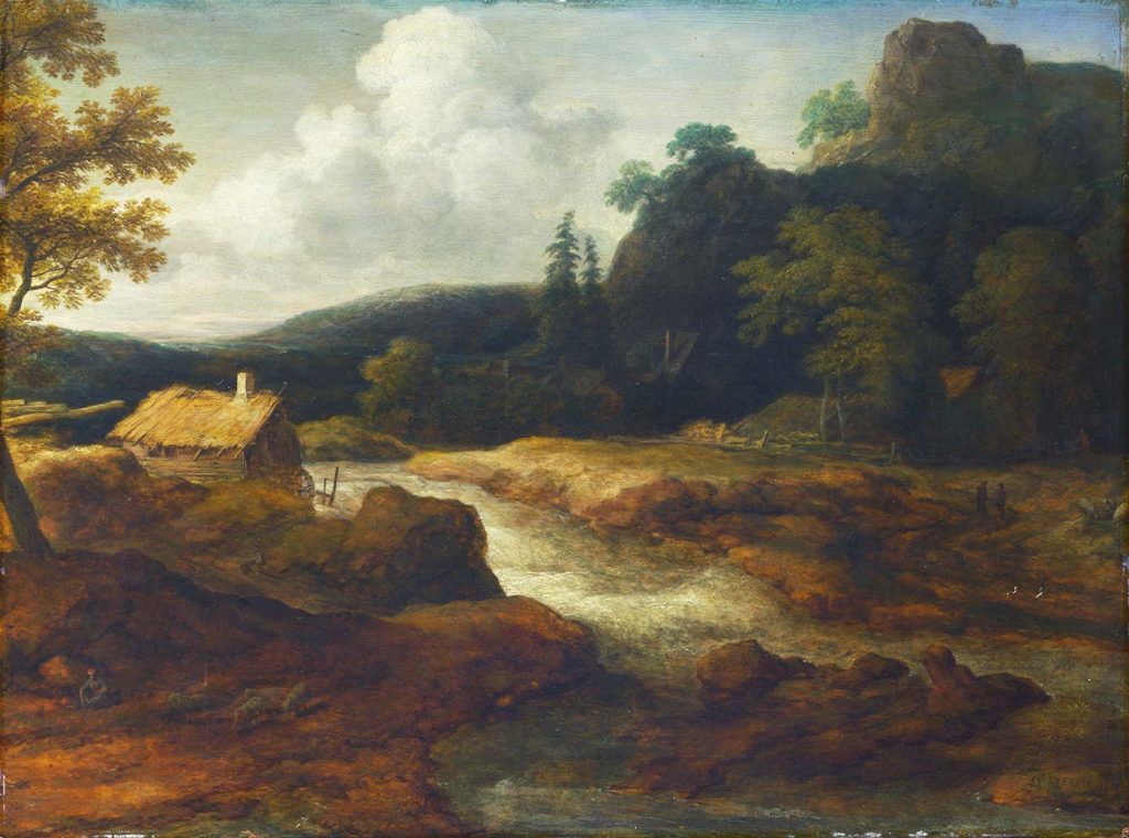 A Saw-mill by a Torrent by Allart van Everdingen