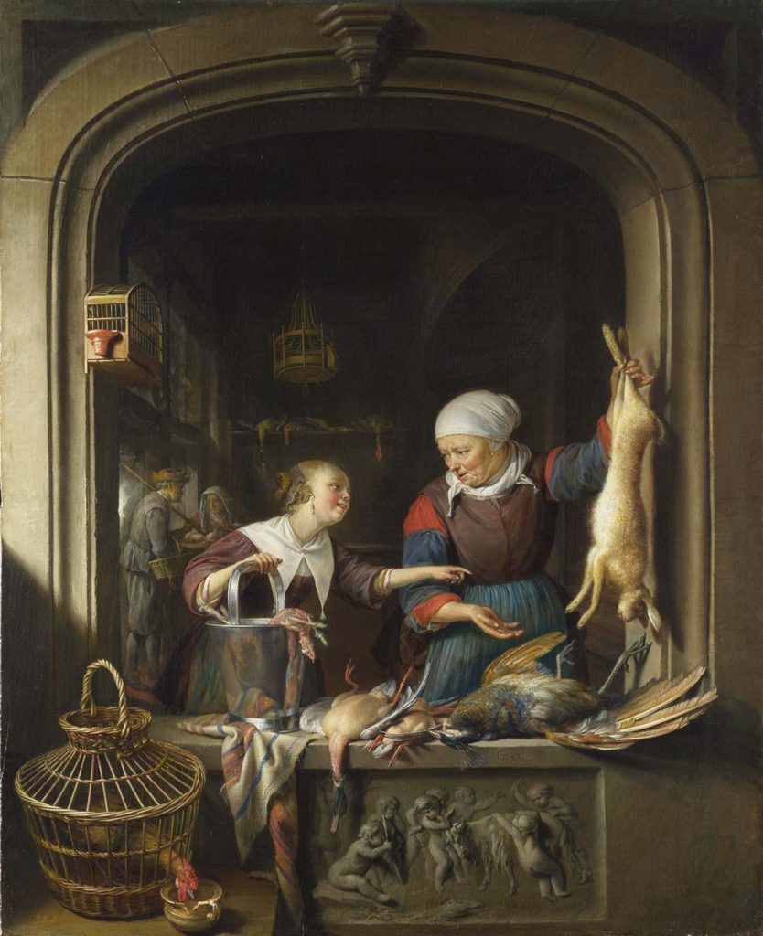 A Poulterer's Shop by Gerrit Dou