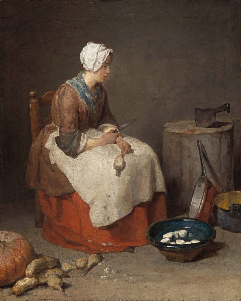 Woman Peeling Turnips by Jean Baptiste Simeon Chardin