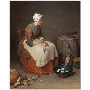 Woman Peeling Turnips by Jean Baptiste Simeon Chardin