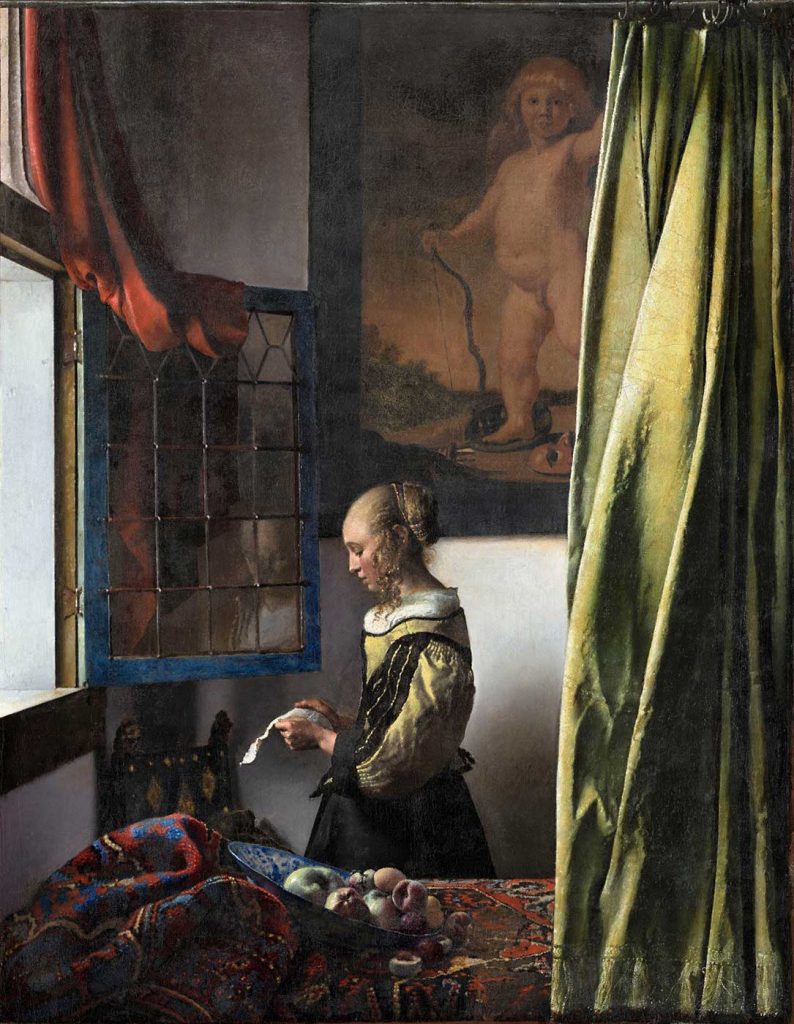Girl Reading a Letter at an Open Window by Johannes Vermeer