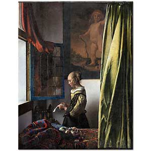 Girl Reading a Letter at an Open Window by Johannes Vermeer