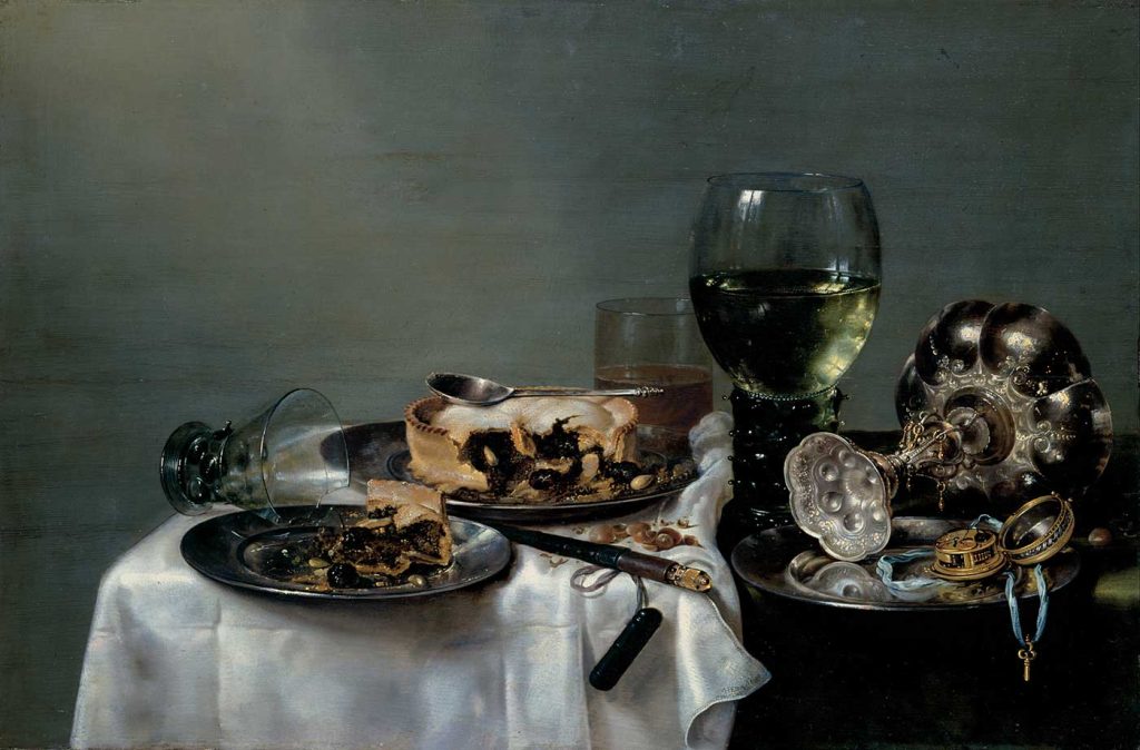 Breakfast Table with Blackberry Pie by Willem Claesz Heda